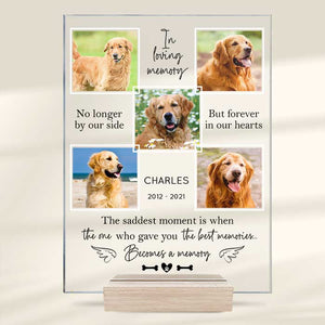 No Longer By Our Side But Forever In Our Hearts - Upload Image - Personalized Acrylic Plaque