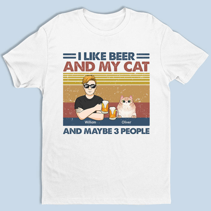 J'aime la bière et mes chats - T-shirt unisexe personnalisé, sweat à capuche, cadeau pour les propriétaires d'animaux et les amoureux des animaux