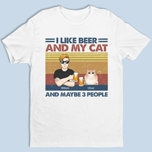 J'aime la bière et mes chats - T-shirt unisexe personnalisé, sweat à capuche, cadeau pour les propriétaires d'animaux et les amoureux des animaux