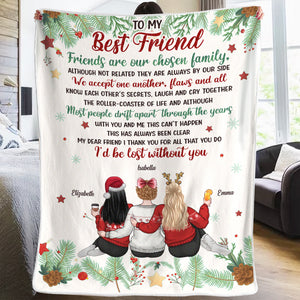 À ma meilleure amie, les amis sont notre famille choisie - Couverture personnalisée Bestie - Cadeau de Noël pour meilleures amies, BFF, sœurs