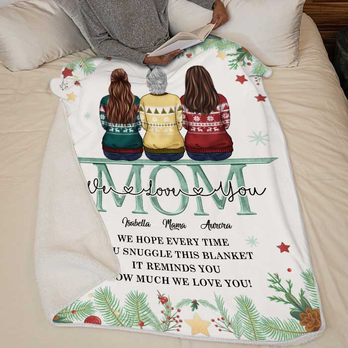 Nous t'aimons, maman - Couverture personnalisée - Cadeau pour la famille, cadeau de Noël