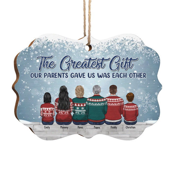 Le plus beau cadeau que nos parents nous ont offert, c'était l'un à l'autre - Décoration de Noël personnalisée en bois/aluminium en forme de Benelux - Cadeau pour la famille, cadeau de Noël