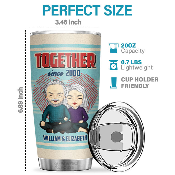 À côté de toi depuis un an - Gobelet personnalisé - Cadeau pour couple, mari, femme, anniversaire, fiançailles, mariage, cadeau de mariage