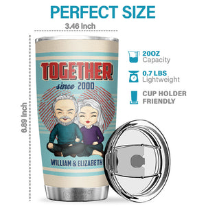 À côté de toi depuis un an - Gobelet personnalisé - Cadeau pour couple, mari, femme, anniversaire, fiançailles, mariage, cadeau de mariage