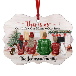 This Is Us - Our Life, Our Home, Our Story - Personalized Custom Benelux Shaped Wood Christmas Ornament