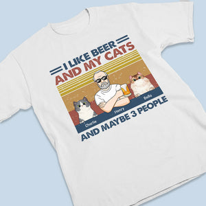 J'aime la bière et mes chats - T-shirt unisexe personnalisé, sweat à capuche, cadeau pour les propriétaires d'animaux et les amoureux des animaux