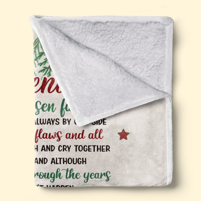 À ma meilleure amie, les amis sont notre famille choisie - Couverture personnalisée Bestie - Cadeau de Noël pour meilleures amies, BFF, sœurs