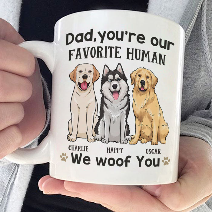 Tu es mon humain préféré - Mug personnalisé pour chien - Cadeau pour les propriétaires d'animaux et les amoureux des animaux