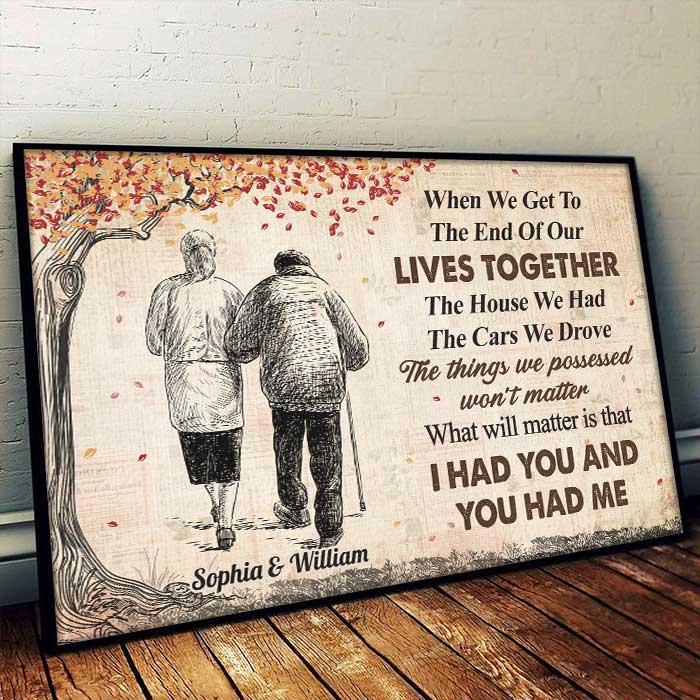 Nous nous sommes aimés - Affiche horizontale personnalisée pour couple - Cadeau pour mari et femme, anniversaire