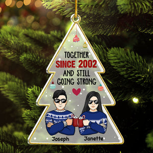 Deux cœurs, un amour ensemble - Ornement personnalisé pour couple - En acrylique en forme de sapin de Noël - Cadeau de Noël pour mari et femme, anniversaire