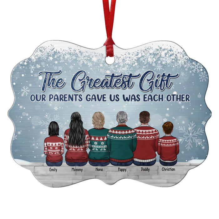 Le plus beau cadeau que nos parents nous ont offert, c'était l'un à l'autre - Décoration de Noël personnalisée en bois/aluminium en forme de Benelux - Cadeau pour la famille, cadeau de Noël