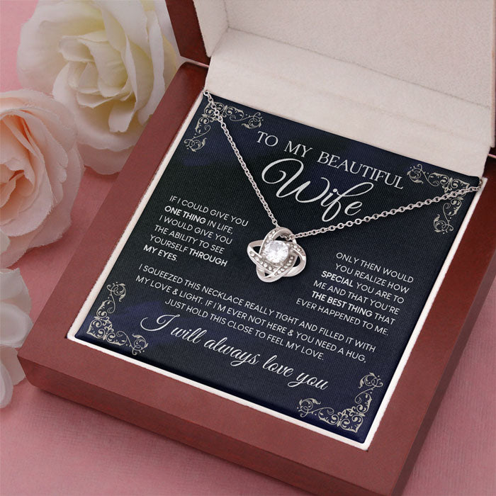 Je t'aimerai toujours - Collier avec nœud d'amour pour couple - Cadeau pour femme, anniversaire