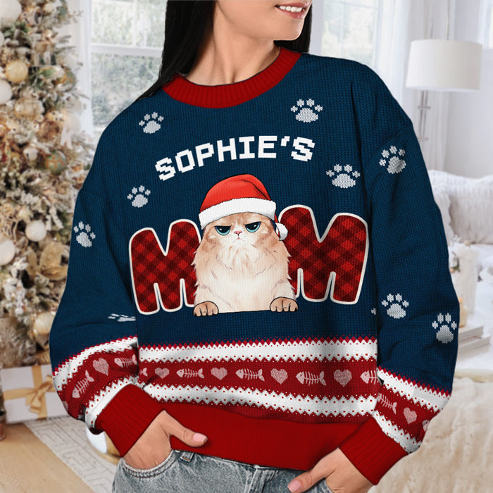 Nous sommes parents de chats - Sweat-shirt de Noël unisexe personnalisé et moche, sweat-shirt en laine, sweat-shirt imprimé intégral - Cadeau pour les amoureux des chats, les amoureux des animaux, cadeau de Noël