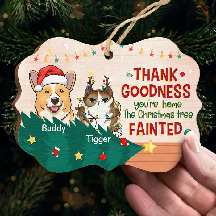 Joyeux Noël à notre serviteur humain - Décoration personnalisée pour chien et chat - Bois en forme de Benelux - Cadeau de Noël pour les propriétaires et les amoureux des animaux