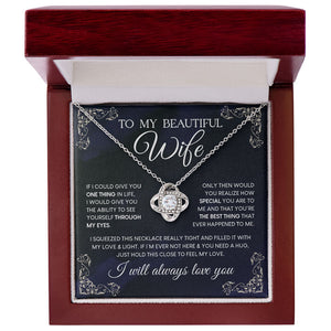 Je t'aimerai toujours - Collier avec nœud d'amour pour couple - Cadeau pour femme, anniversaire