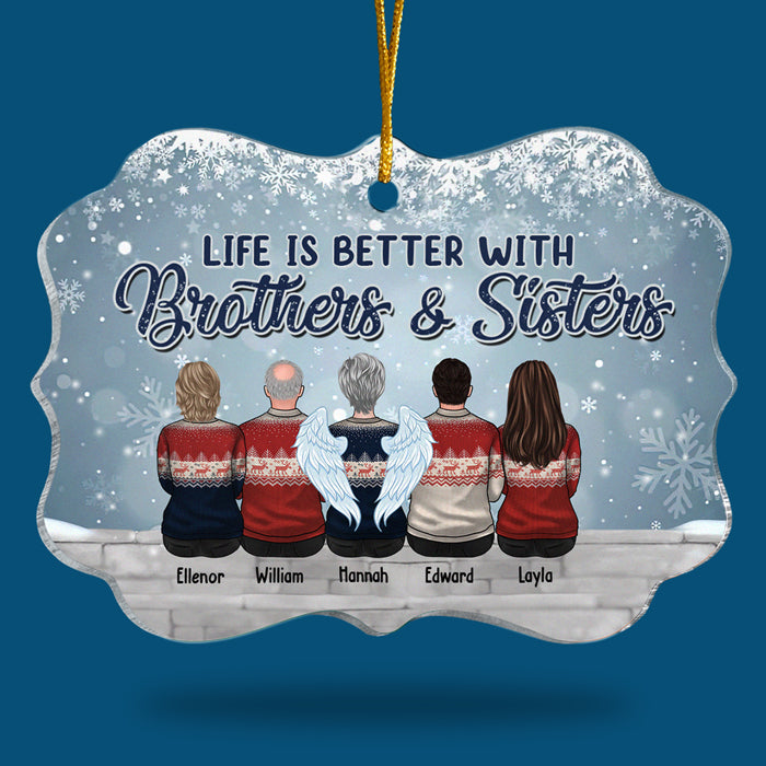 L'amour entre frères et sœurs - Décoration familiale personnalisée - Acrylique en forme de Benelux - Cadeau de Noël pour frères et sœurs