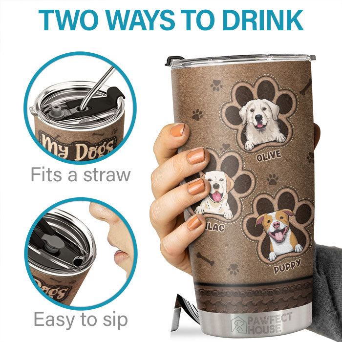Mes chiens me trouvent génial - Gobelet personnalisé - Cadeau pour les amoureux des chiens, propriétaires de chiens, cadeau pour chien, cadeau pour les amoureux des animaux