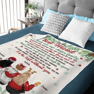 À ma meilleure amie, les amis sont notre famille choisie - Couverture personnalisée Bestie - Cadeau de Noël pour meilleures amies, BFF, sœurs