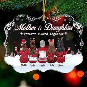 Mère et filles, unies pour toujours ! Décoration de Noël personnalisée en acrylique en forme de Benelux ! Cadeau pour la famille, cadeau de Noël.