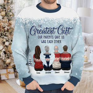 Le plus beau cadeau que nos parents nous ont offert, c'était l'un à l'autre - Sweat-shirt personnalisé en laine unisexe - Cadeau de Noël pour frères et sœurs