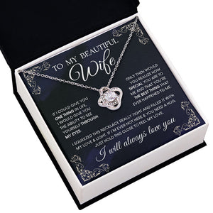 Je t'aimerai toujours - Collier avec nœud d'amour pour couple - Cadeau pour femme, anniversaire