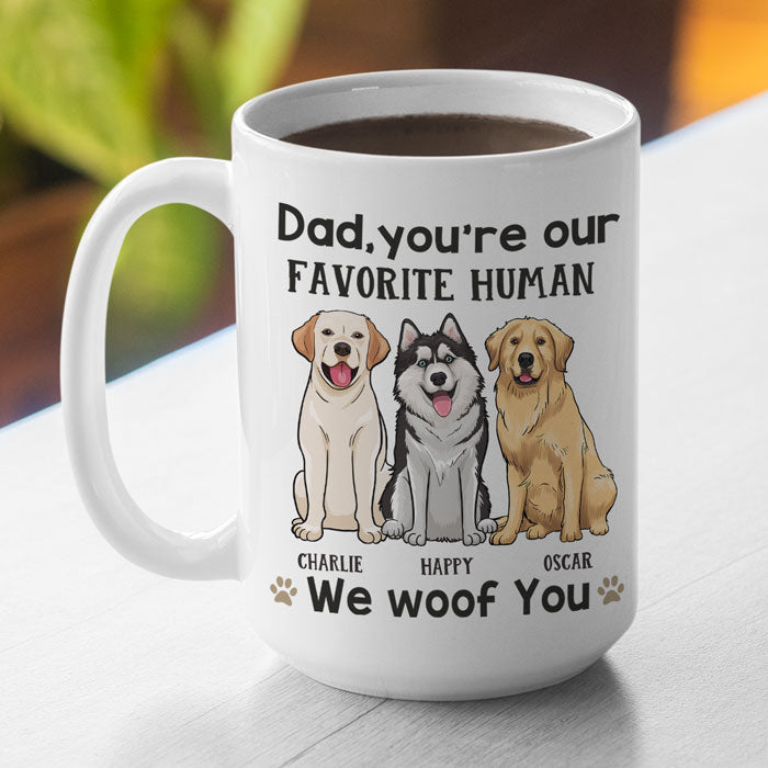 Tu es mon humain préféré - Mug personnalisé pour chien - Cadeau pour les propriétaires d'animaux et les amoureux des animaux