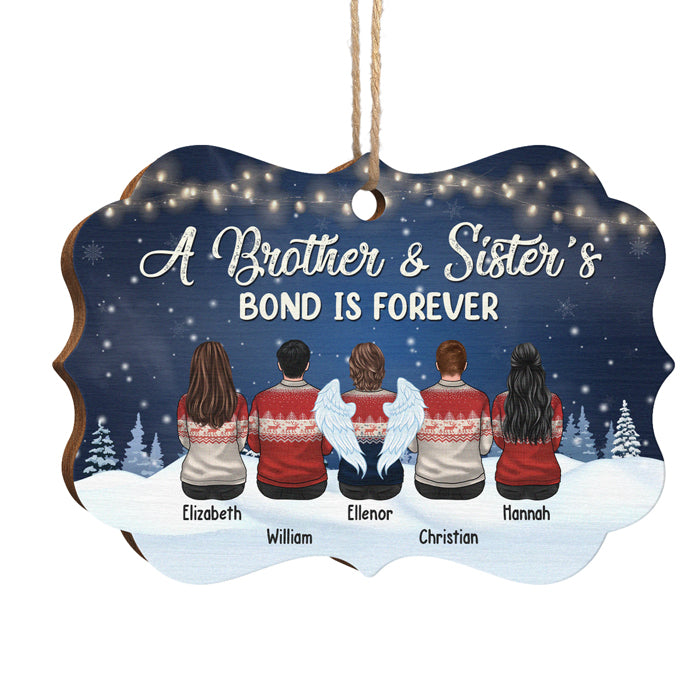 Le lien entre frère et sœur est éternel - Décoration de Noël en bois personnalisée en forme de Benelux - Cadeau pour frères et sœurs, cadeau de Noël