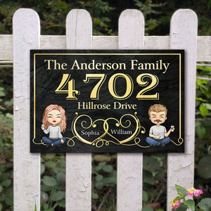 Plaque d'adresse en métal pour couple - Cadeau pour couple, mari et femme, plaque en métal personnalisée