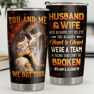 Pas toujours les yeux dans les yeux, mais toujours le cœur à cœur - Verre personnalisé - Cadeau pour couple, mari et femme, anniversaire, fiançailles, mariage, cadeau de mariage
