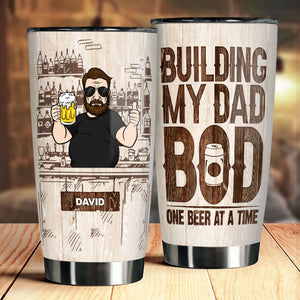 Construire mon corps de père, une bière à la fois - Cadeau pour papa, grand-père - Verre personnalisé