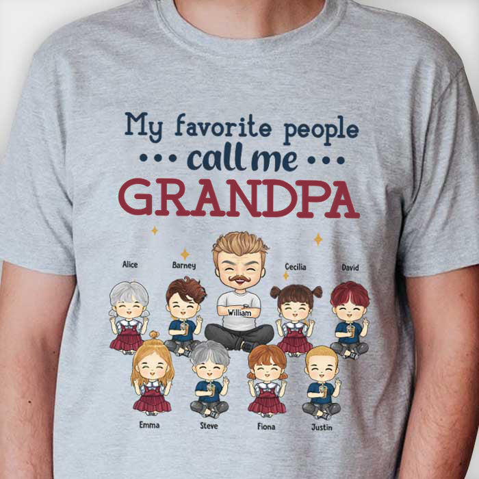 Mes personnes préférées m'appellent grand-père - Cadeau pour grand-père, t-shirt unisexe personnalisé, sweat à capuche