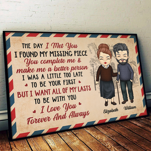 You Make Me A Better Person - Gift For Couples, Personalized Horizontal Poster.