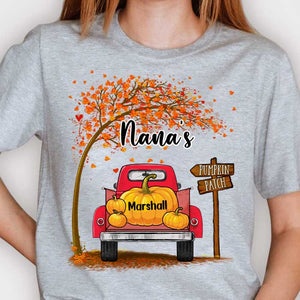 Grandma's Pumpkin Patch Fall - Personalized Unisex T-Shirt.
