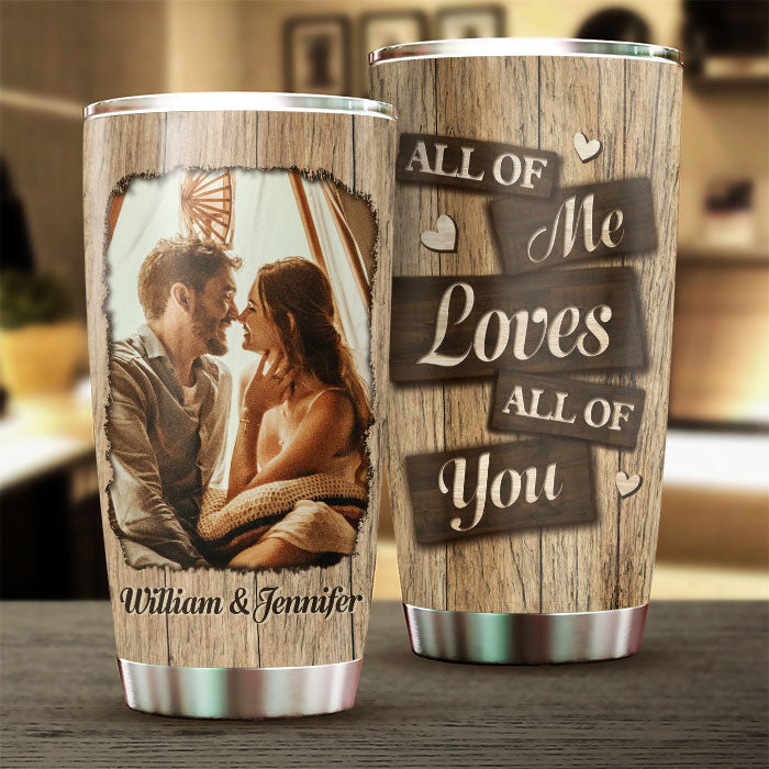 I Entirely Love You - Upload Image, Gift For Couples, Husband Wife - Personalized Tumbler.