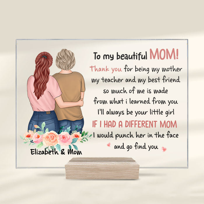 Je serai toujours ta petite fille - Cadeau pour maman - Plaque acrylique personnalisée