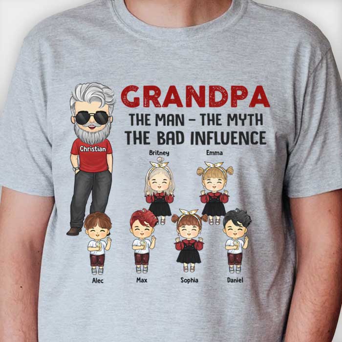 L'Homme, le Mythe, la Mauvaise Influence - Cadeau pour Grand-Père, T-shirt Unisexe Personnalisé, Sweat à Capuche