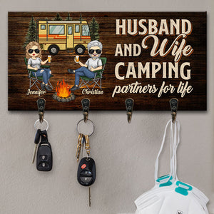 Nous sommes partenaires de camping pour la vie - Porte-clés personnalisé, porte-clés - Cadeau pour couples de camping, mari et femme