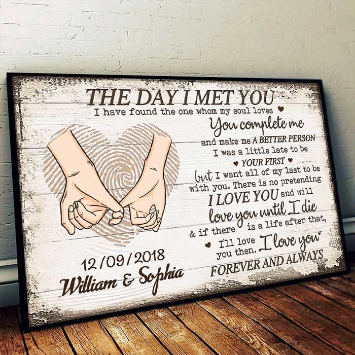 You Complete Me  - Personalized Horizontal Poster For Couple.