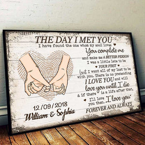 You Complete Me  - Personalized Horizontal Poster For Couple.