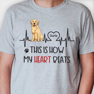 C'est ainsi que mon cœur bat ! Cadeau pour les amoureux des chiens, t-shirt unisexe personnalisé, sweat à capuche