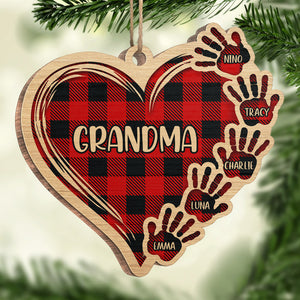 Nous t'aimons tellement - Décoration de Noël en bois personnalisée en forme de cœur - Cadeau pour grand-mère, grands-parents, cadeau de Noël