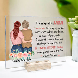 Je serai toujours ta petite fille - Cadeau pour maman - Plaque acrylique personnalisée