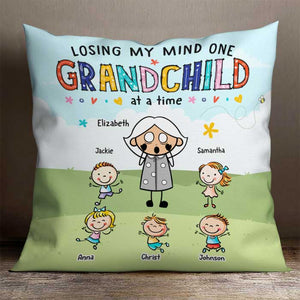 Je perds la tête, un petit-enfant à la fois - Cadeau pour grand-mère, oreiller personnalisé (coussin inclus)