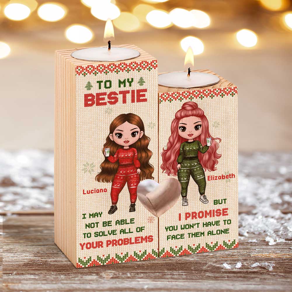 To My Bestie - I Promise To Help You Solve Your Problems - Personalized Candle Holder.