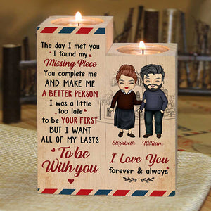 I Love You, Forever And Always - Gift For Couples, Personalized Candle Holder.