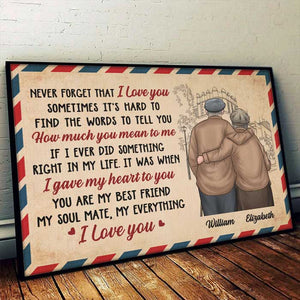 How Much You Mean To Me - I Gave My Heart To You - Gift For Couples, Personalized Horizontal Poster.