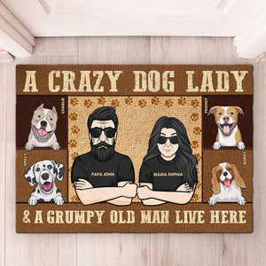Une folle aux chiens - Tapis décoratif personnalisé - Cadeau pour les amoureux des animaux