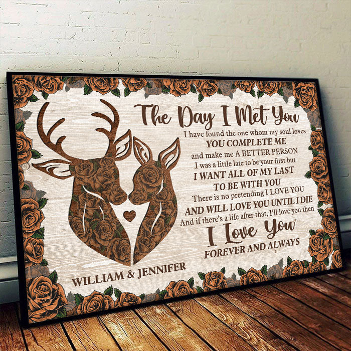 Tu me complète – Affiche horizontale personnalisée – Cadeau pour couple, mari et femme