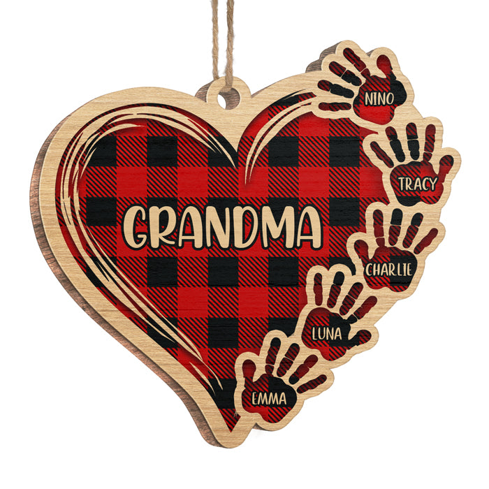 Nous t'aimons tellement - Décoration de Noël en bois personnalisée en forme de cœur - Cadeau pour grand-mère, grands-parents, cadeau de Noël