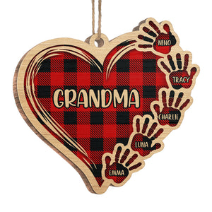 Nous t'aimons tellement - Décoration de Noël en bois personnalisée en forme de cœur - Cadeau pour grand-mère, grands-parents, cadeau de Noël